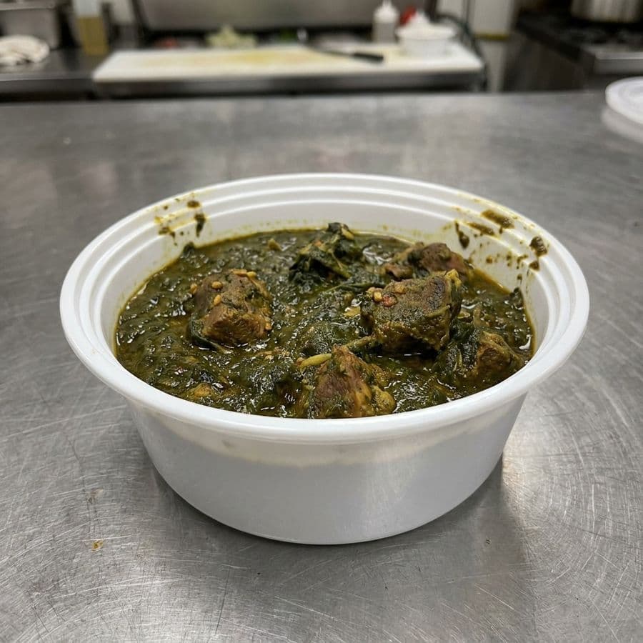 Goat Palak (Spinach) with Bones